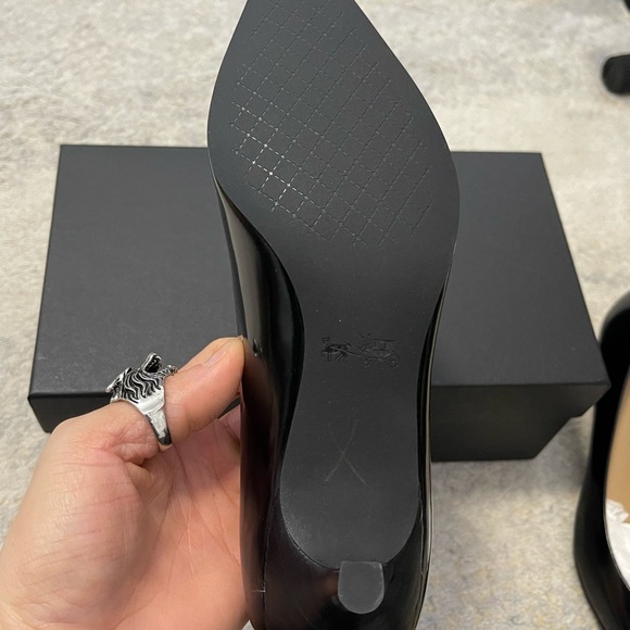 NIB Women's Size 6 Coach G1993 Unipump Jet Mirror Leather 1.5" Heels In Black - Picture 8 of 12